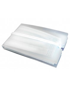 Portamascarilla pardo plegable polipropileno transparente 10x60x90 mm