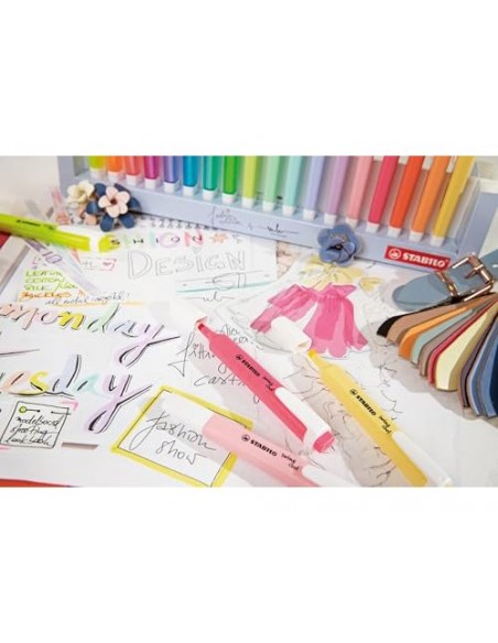 Rotulador stabilo fluorescente fino swing cool pastel chispa de lima