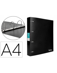 Carpeta liderpapel 4 anillas 40 mm mixtas polipropileno din a4 negro opaco