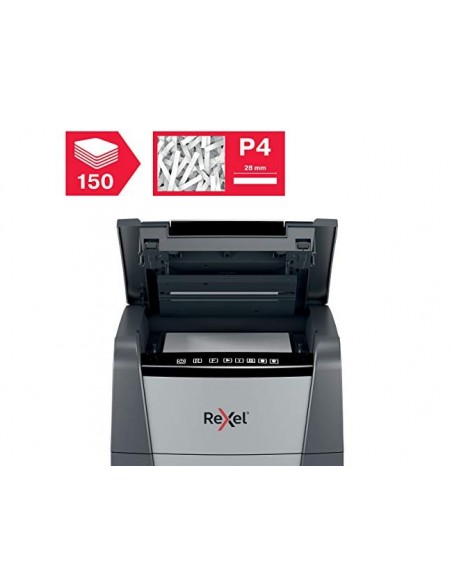 Destructora de documentos rexel optimum autofedd+ 150x eu capacidad de corte 150 hojas destruye grapas y clips