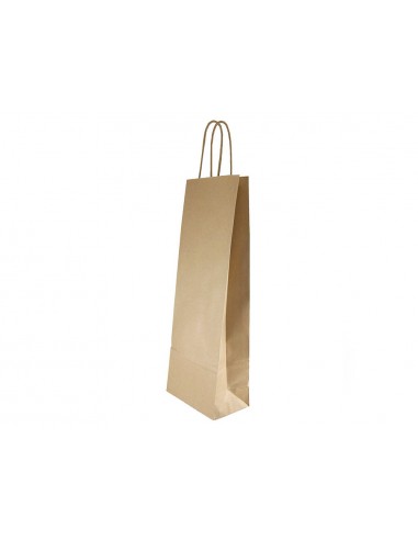 Bolsa kraft basika natural reciclado 90 gr asa retorcida tamaño /'s/' 240x100x320 mm