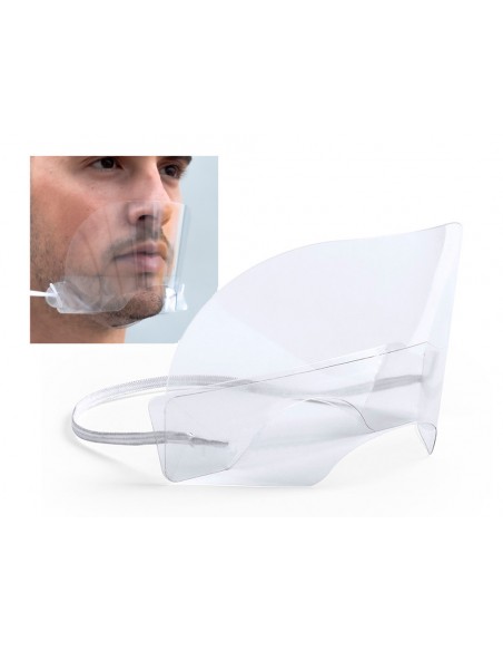 Pantalla protectora buconasal leiban con protector para barbilla material pet 17x8,5 cm