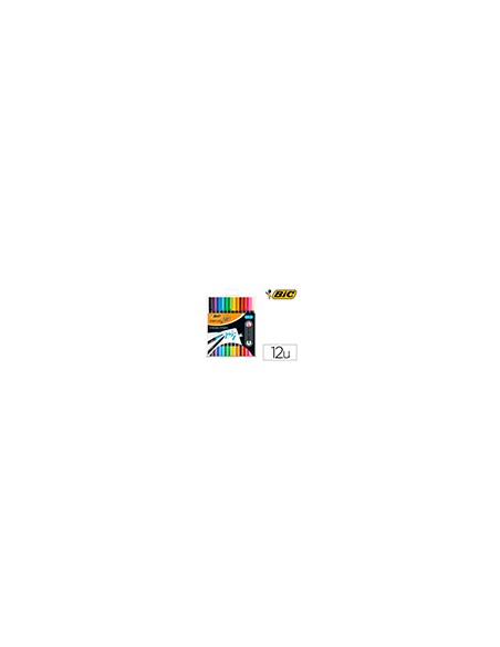 Rotulador bic punta de fibra intensity dual brush estuche de 12 unidades colores surtidos