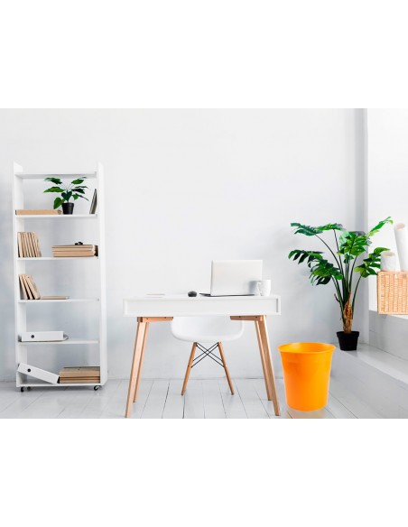 Papelera plastico q-connect naranja translucido 13 litros 275x285 mm