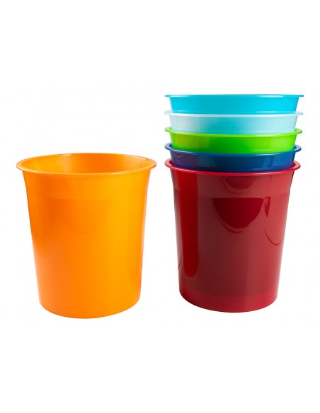 Papelera plastico q-connect naranja translucido 13 litros 275x285 mm