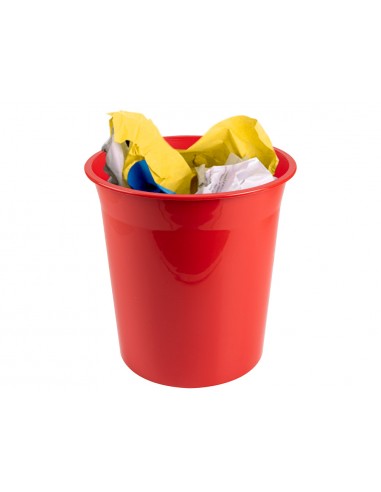 Papelera plastico q-connect rojo opaco 13 litros 275x285 mm