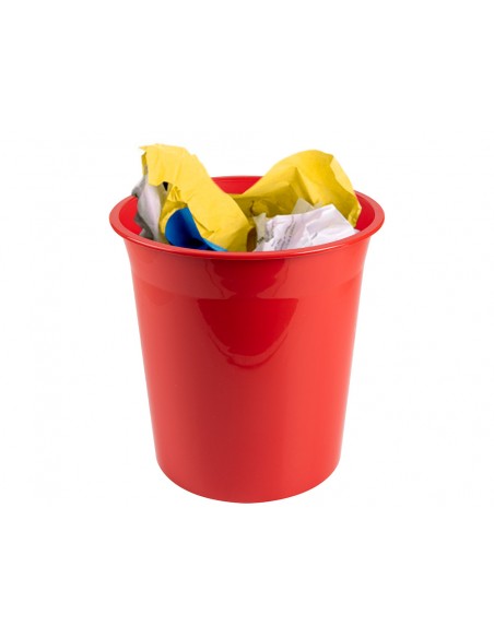 Papelera plastico q-connect rojo opaco 13 litros 275x285 mm