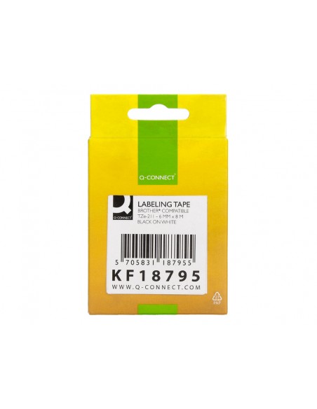 Cinta q-connect tze-211 blanco-negro 6mm longitud 8 m Cinta q-connect tze-211 blanco-negro 6mm longitud 8 m