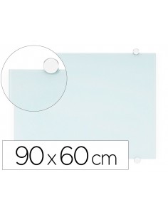 Pizarra blanca q-connect cristal magnetica marco aluminio 90x60 cm