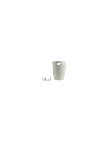Papelera plastico exacompta ecoblack gris 15 litros