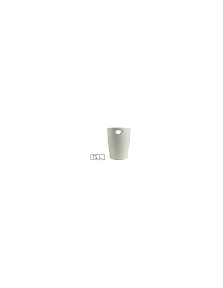 Papelera plastico exacompta ecoblack gris 15 litros