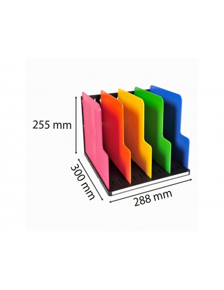 Organizador de armario exacompta modulotop negro multicolor vertical 5 compartimentos 300x288x255 mm