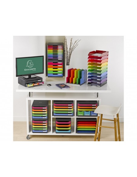 Organizador de armario exacompta modulotop negro multicolor vertical 5 compartimentos 300x288x255 mm