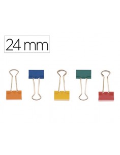 Pinza metalica q-connect reversible n.2 24 mm caja de 10 unidades colores surtidos