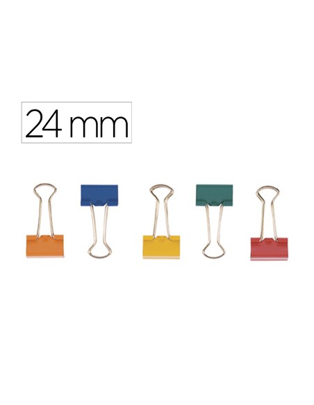 Pinza metalica q-connect reversible n.2 24 mm caja de 10 unidades colores surtidos
