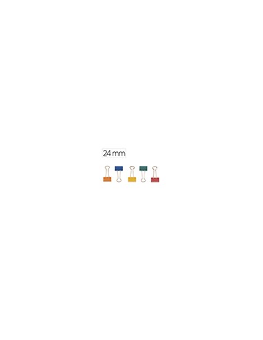 Pinza metalica q-connect reversible n.2 24 mm caja de 10 unidades colores surtidos
