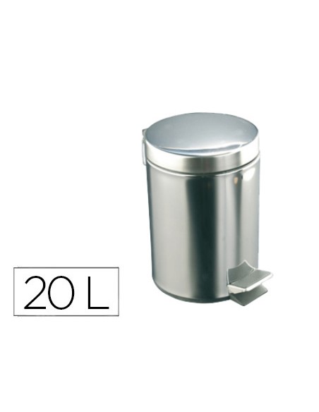 Papelera con pedal acero inoxidable brillo 20 l 435x295x350 mm