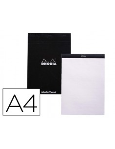 Bloc nota rhodia black dot pad din a4 80 hojas 80 g/m2 liso con puntos negros 5 mm perforado