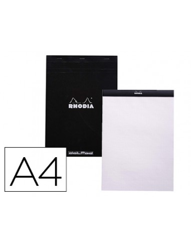 Bloc nota rhodia black dot pad din a4 80 hojas 80 g/m2 liso con puntos negros 5 mm perforado