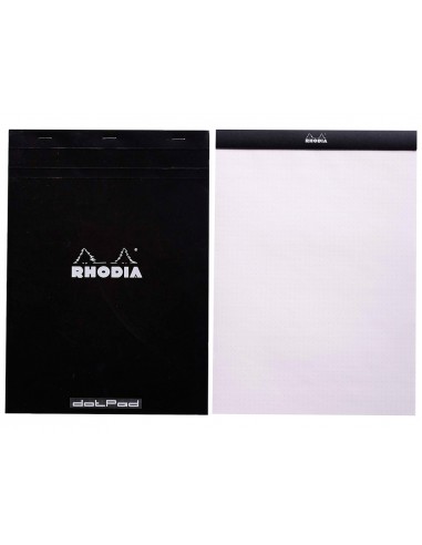 Bloc nota rhodia black dot pad din a4 80 hojas 80 g/m2 liso con puntos negros 5 mm perforado