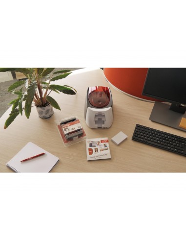 Impresora de tarjeta badgy 100 incluye cinta 50 tarjetas y programa edicion badge studio