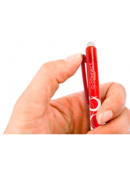 Boligrafo q-connect retractil borrable 0,7 mm color rojo Boligrafo q-connect retractil borrable 0,7 mm color rojo