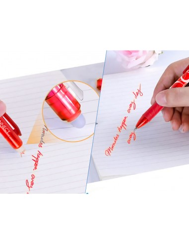 Boligrafo q-connect retractil borrable 0,7 mm color rojo