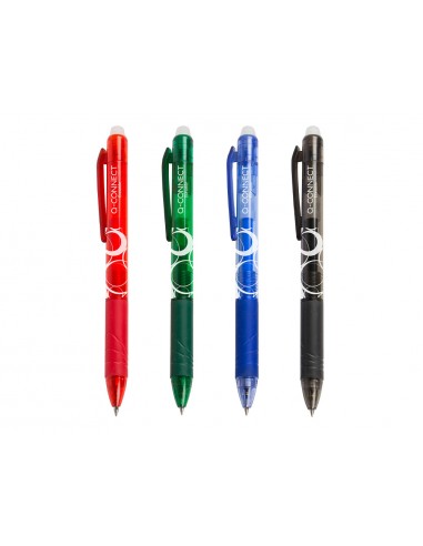 Boligrafo q-connect retractil borrable 0,7 mm color rojo