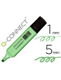 Rotulador q-connect fluorescente pastel verde punta biselada