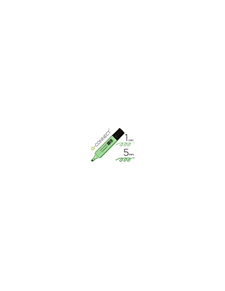 Rotulador q-connect fluorescente pastel verde punta biselada