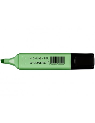 Rotulador q-connect fluorescente pastel verde punta biselada