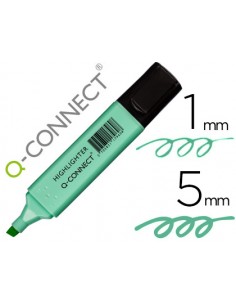 Rotulador q-connect fluorescente pastel azul punta biselada