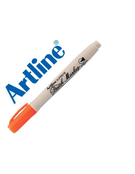 Rotulador artline supreme brush pintura base de agua punta tipo pincel trazo variable naranja