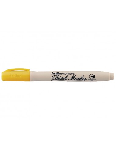 Rotulador artline supreme brush pintura base de agua punta tipo pincel trazo variable amarillo