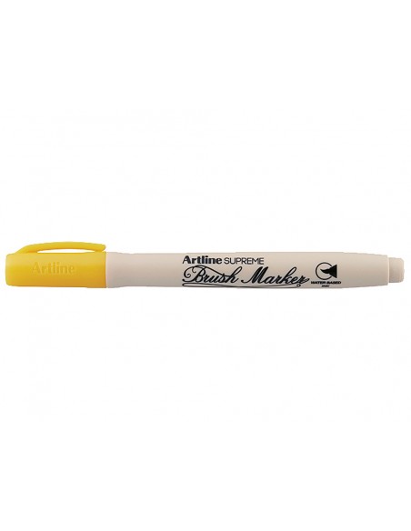 Rotulador artline supreme brush pintura base de agua punta tipo pincel trazo variable amarillo