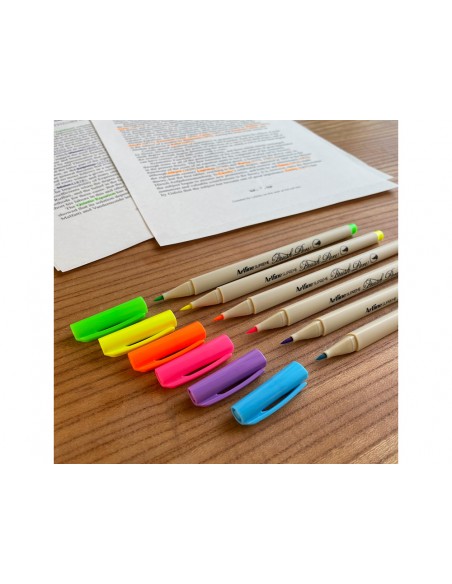 Rotulador artline supreme brush pintura base de agua punta tipo pincel trazo variable amarillo