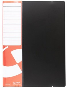 Carpeta grafoplas escaparate folio 20 fundas polipropileno negro con gomilla