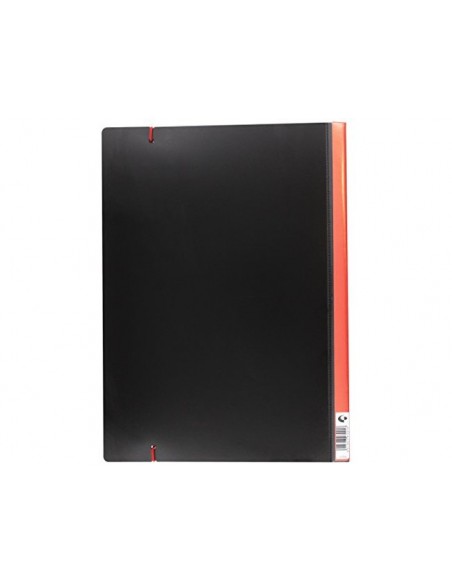 Carpeta grafoplas escaparate folio 20 fundas polipropileno negro con gomilla