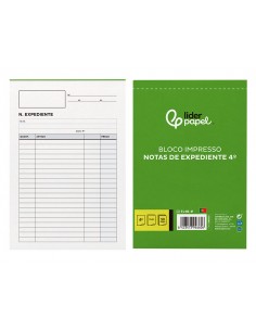 Talonario liderpapel notas de expediente cuarto duplo texto en portugues