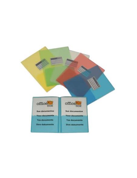 Carpeta dossier office box polipropileno din a4 doble con tarjetero amarillo
