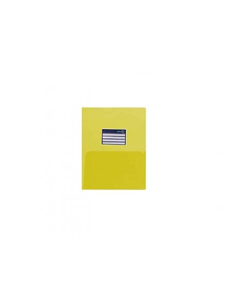 Carpeta dossier office box polipropileno din a4 doble con tarjetero amarillo