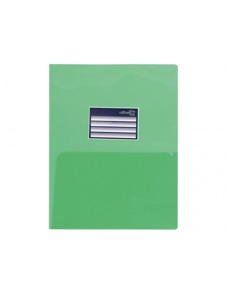 Carpeta dossier office box polipropileno din a4 doble con tarjetero verde