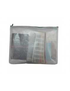 Bolsa multiusos office box malla b6 con cremallera rojo 185x215 mm