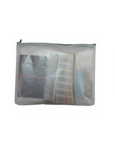 Bolsa multiusos office box malla b6 con cremallera rojo 185x215 mm