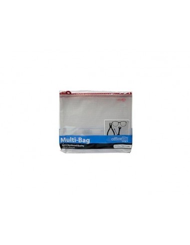Bolsa multiusos office box malla b6 con cremallera rojo 185x215 mm