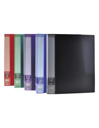 Carpeta 4 anillas de 16 mm office box active din a4 polipropileno colores surtidos