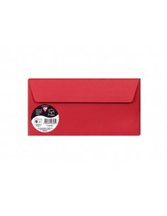 Sobre clairefontaine pollen 110x220 mm rojo grosella pack de 5 unidades