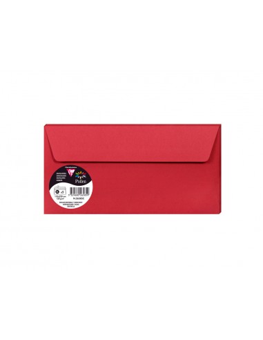 Sobre clairefontaine pollen 110x220 mm rojo grosella pack de 5 unidades