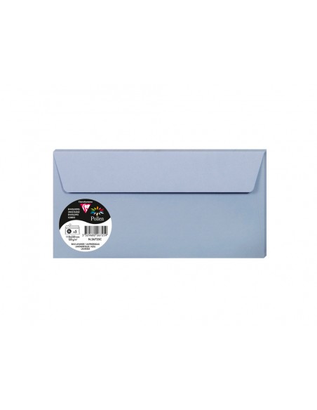 Sobre clairefontaine pollen 110x220 mm azul lavanda pack de 5 unidades
