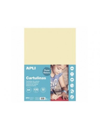 Cartulina apli din a4 170 g/m2 marfil paquete de 50 hojas